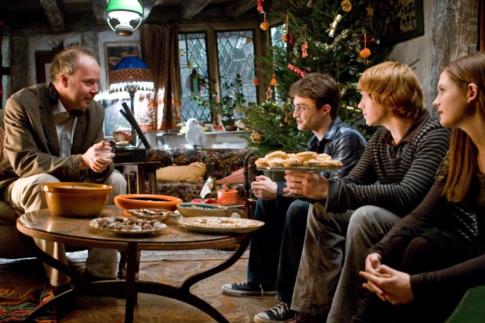 David Yates et une partie de la distribution sur le tournage du film.