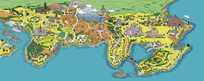 Déjà avec les régions de Kanto et Johto, on ne pouvait que constater l'importance des espaces naturels dans les "aires de jeu" de Pokémon.